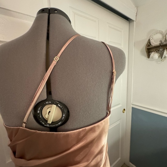 David's Bridal Galina Signature Charmeuse Draped One-Shoulder Dress - Picture 5 of 9